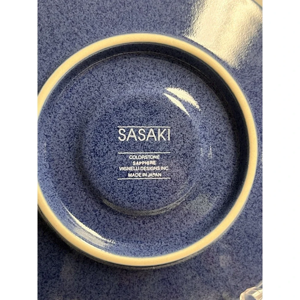 Sasaki Colorstone Sapphire Saucers Vignelli‎ Designs Made In Japan Set Of 5